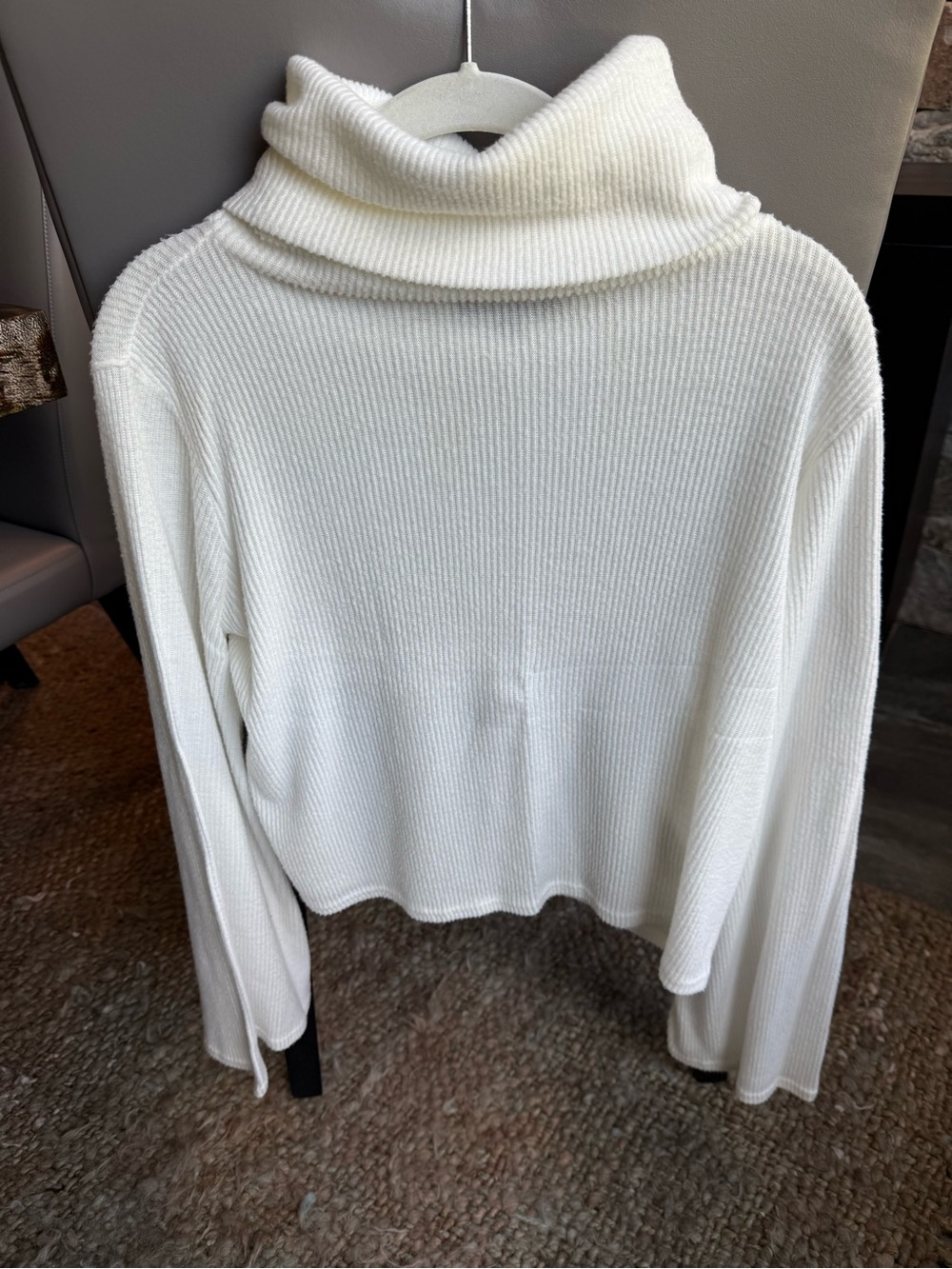 Lulu's Ivory Ribbed Turtleneck Sweater